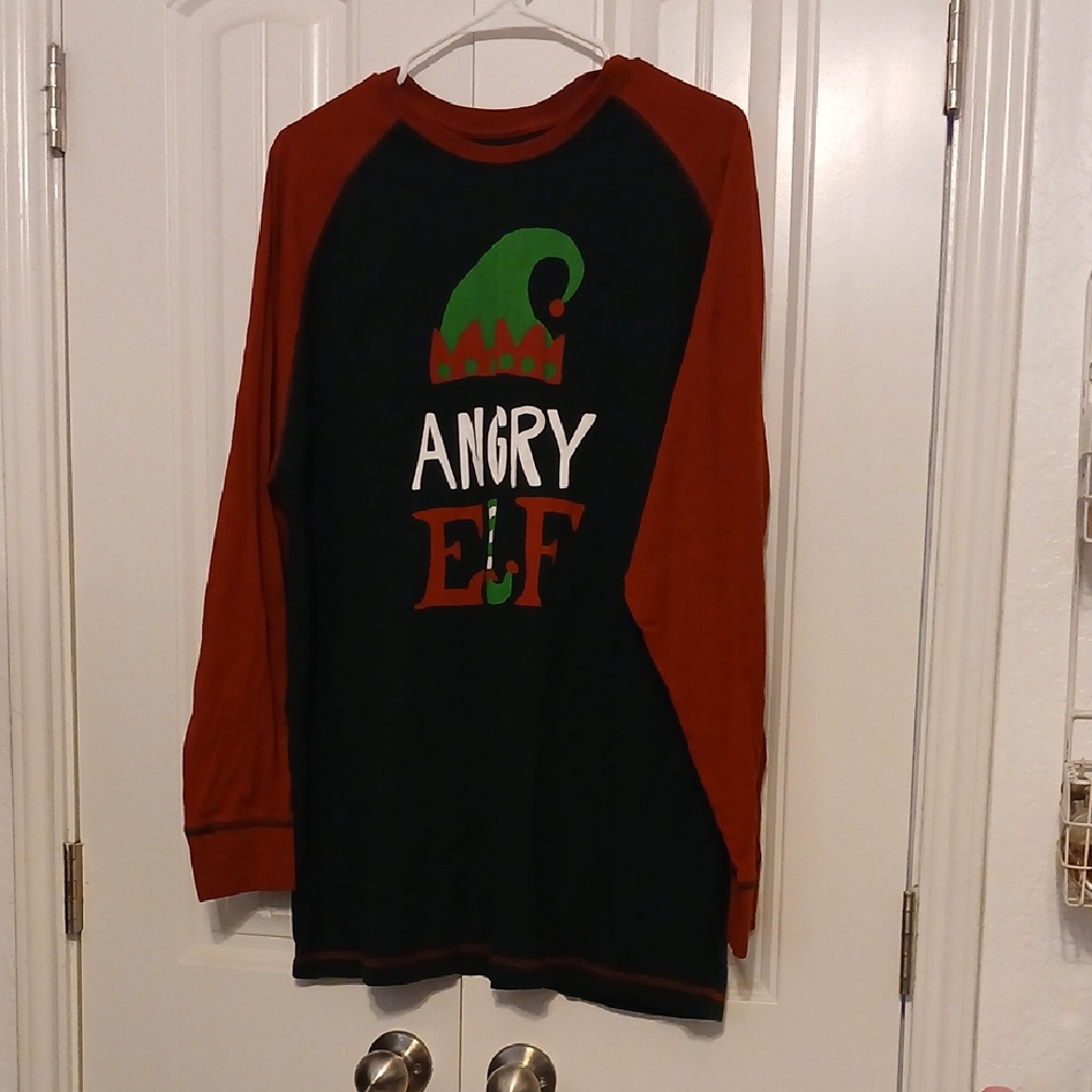 Angry Elf Kids Long Sleeve Shirt - Red and Green
